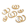 Wholesale Women's Minimalist Casual Geometric Hoop Earrings Stainless Steel Pvd Furnace Vacuum Real Gold Plated