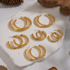Wholesale Women's Minimalist Casual Geometric Hoop Earrings Stainless Steel Pvd Furnace Vacuum Real Gold Plated