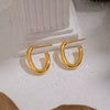 Wholesale Women's Minimalist Casual Geometric Ushaped Stainless Steel Pvd Furnace Vacuum Real Gold Plated Earrings