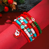 Wholesale Women's Minimalist Christmas Polymer Clay Bracelet With Snowflake And Christmas Tree Pendant