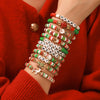 Wholesale Women's Minimalist Christmas Polymer Clay Bracelet With Snowflake And Christmas Tree Pendant