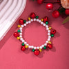 Wholesale Women's Minimalist Christmas Polymer Clay Bracelet With Snowflake And Christmas Tree Pendant