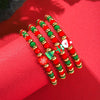 Wholesale Women's Minimalist Christmas Polymer Clay Bracelet With Snowflake And Christmas Tree Pendant