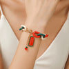 Wholesale Women's Minimalist Christmas Polymer Clay Bracelet With Snowflake And Christmas Tree Pendant