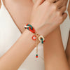 Wholesale Women's Minimalist Christmas Polymer Clay Bracelet With Snowflake And Christmas Tree Pendant