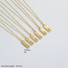 Wholesale Women's Minimalist Copper Pendant Choker Necklace With Square Shape And Mixed Gemstone Inlay Of Letters Numbers Text In O Chain Style