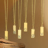 Wholesale Women's Minimalist Copper Pendant Choker Necklace With Square Shape And Mixed Gemstone Inlay Of Letters Numbers Text In O Chain Style