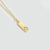 Wholesale Women's Minimalist Copper Pendant Choker Necklace With Square Shape And Mixed Gemstone Inlay Of Letters Numbers Text In O Chain Style