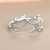 Wholesale Women's Minimalist Copper Ring With Geometric And Leaf Pattern Electroplated