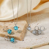 Wholesale Women's Minimalist Copper Silver Necklace Earrings Set With Round Pattern And Electroplating Treatment Sixsided Stone Pendant O Chain