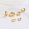 Wholesale Women's Minimalist Copper Zircon Geometric Round Ear Buckle Earrings With Real Gold Plated Electroplating Treatment