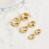 Wholesale Women's Minimalist Copper Zircon Geometric Round Ear Buckle Earrings With Real Gold Plated Electroplating Treatment