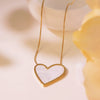 Wholesale Women's Minimalist Design Stainless Steel Inlaid Heart Shape Pendant Clavicle Necklace With Electroplating Treatment