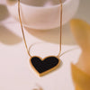 Wholesale Women's Minimalist Design Stainless Steel Inlaid Heart Shape Pendant Clavicle Necklace With Electroplating Treatment