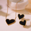 Wholesale Women's Minimalist Design Stainless Steel Inlaid Heart Shape Pendant Clavicle Necklace With Electroplating Treatment