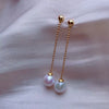 Wholesale Women's Minimalist Drop Shape 925 Sterling Silver Pearl Earrings
