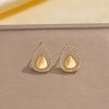 Wholesale Women's Minimalist Dropshaped Copper Earrings Set With Diamonds