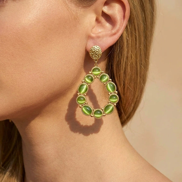 Wholesale Women's Minimalist Dropshaped Stainless Steel Vacuum Plated Earrings
