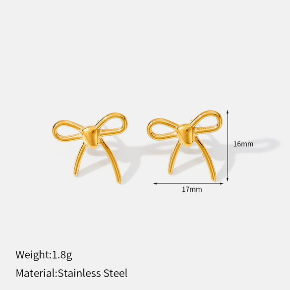 Wholesale Women's Minimalist Dropshaped Stainless Steel Vacuum Plated Earrings