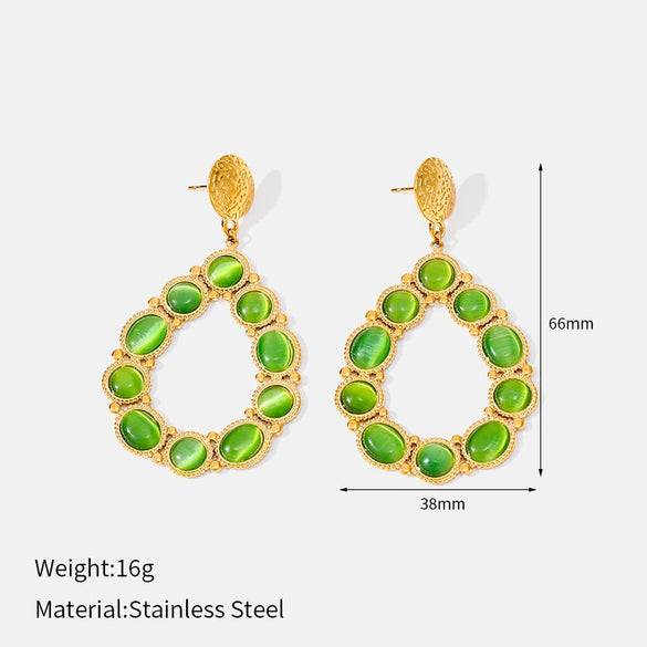 Wholesale Women's Minimalist Dropshaped Stainless Steel Vacuum Plated Earrings