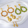 Wholesale Women's Minimalist Dropshaped Stainless Steel Vacuum Plated Earrings