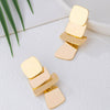 Wholesale Women's Minimalist Electroplated Alloy Geometric Leaf Design Earrings