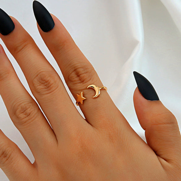 Wholesale Women's Minimalist Electroplated Copper Star Shape Ring Accessories