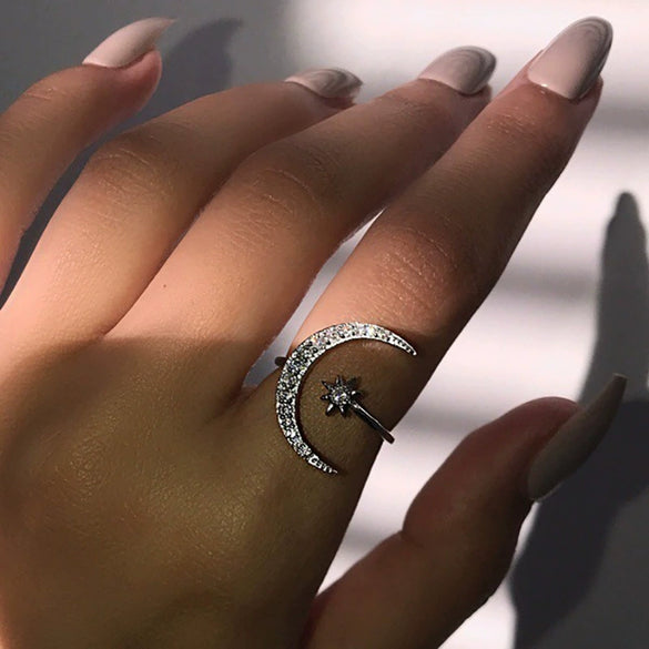 Wholesale Women's Minimalist Electroplated Copper Star Shape Ring Accessories