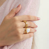 Wholesale Women's Minimalist Electroplated Heart Shape Stainless Steel Ring Jewelry