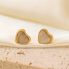 Wholesale Women's Minimalist Electroplated 18K Gold Color Preservation Titanium Steel Heartshaped Pendant Necklace And Earrings With Love Water Drops And Bells Patterns