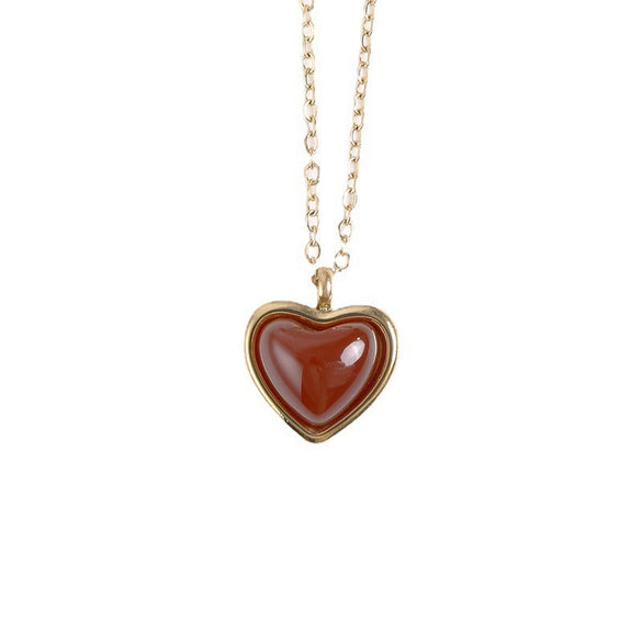 Wholesale Women's Minimalist Electroplated 18K Gold Color Preservation Titanium Steel Heartshaped Pendant Necklace And Earrings With Love Water Drops And Bells Patterns