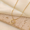 Wholesale Women's Minimalist Electroplated 18K Gold Color Preservation Titanium Steel Heartshaped Pendant Necklace And Earrings With Love Water Drops And Bells Patterns