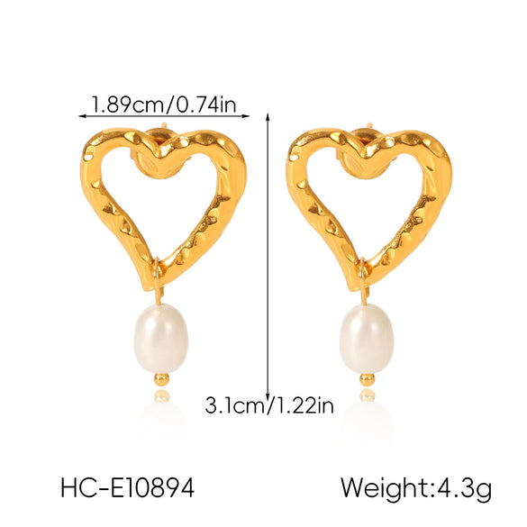 Wholesale Women's Minimalist Electroplated Stainless Steel Heart And Geometric Earrings