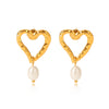 Wholesale Women's Minimalist Electroplated Stainless Steel Heart And Geometric Earrings