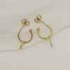 Wholesale Women's Minimalist Electroplated Stainless Steel Snakeshaped Earrings