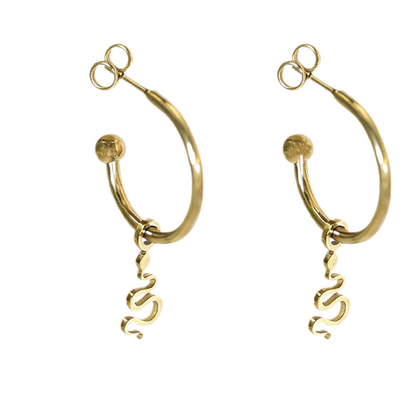 Wholesale Women's Minimalist Electroplated Stainless Steel Snakeshaped Earrings