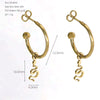 Wholesale Women's Minimalist Electroplated Stainless Steel Snakeshaped Earrings