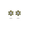 Wholesale Women's Minimalist Fresh Flower Shaped Stainless Steel Earrings With Colorful Zircon Inlay And Electroplating Treatment