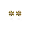 Wholesale Women's Minimalist Fresh Flower Shaped Stainless Steel Earrings With Colorful Zircon Inlay And Electroplating Treatment
