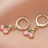 Wholesale Women's Minimalist Fruit Geometric Jewelry Copper Zircon 14K Gold Plated S925 Silver Needle Earrings