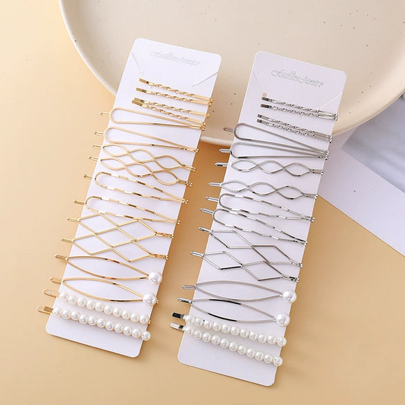 Wholesale Women's Minimalist Geometric Alloy Hairpin Bb Clip Electroplated Hair Accessories