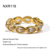 Wholesale Women's Minimalist Geometric And Drop Shape Zirconia Stainless Steel Ring Highend Jewelry