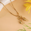 Wholesale Women's Minimalist Geometric Cherry Pendant Necklace Stainless Steel 18K Gold Electroplated Bamboo Chain Jewelry