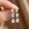 Wholesale Women's Minimalist Geometric Copper Electroplated Water Drop Zircon Earrings