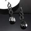 Wholesale Women's Minimalist Geometric Copper Inlaid Crystal Water Drop Earrings With Electroplating
