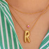 Wholesale Women's Minimalist Geometric Copper Ochain Necklace With Mixed Gemstone Inlay And Diamond Treatment