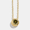 Wholesale Women's Minimalist Geometric Copper Pendant Necklace With Mixed Gemstone Inlay And O Chain