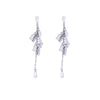 Wholesale Women's Minimalist Geometric Copper Zircon Tassel Long Stud Earrings With 925 Silver Needle And Electroplating