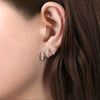 Wholesale Women's Minimalist Geometric Copper Zircon Threeclaw Curved Ear Clip Earrings