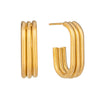 Wholesale Women's Minimalist Geometric Cshaped Stud Earrings Stainless Steel Pvd Furnace Vacuum Real Gold Plated